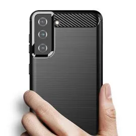 Carbon Case Flexible Cover TPU Case for Samsung Galaxy S21+ 5G (S21 Plus 5G) black | Techbox