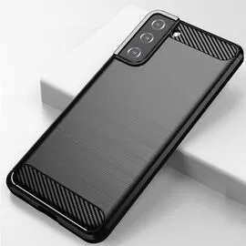 Carbon Case Flexible Cover TPU Case for Samsung Galaxy S21+ 5G (S21 Plus 5G) black | Techbox