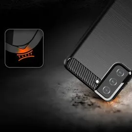 Carbon Case Flexible Cover TPU Case for Samsung Galaxy S21+ 5G (S21 Plus 5G) black | Techbox