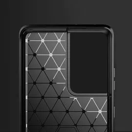 Carbon Case Flexible Cover TPU Case for Samsung Galaxy S21 Ultra 5G blue | Techbox