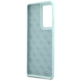 Guess GUHCS21LLSLMGLB S21 Ultra G998 blue/blue hardcase Silicone Script Metal Logo | Techbox