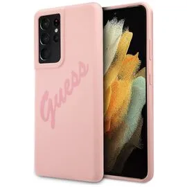 Guess GUHCS21LLSVSPI S21 Ultra G998 pink/pink hardcase Script Vintage | Techbox