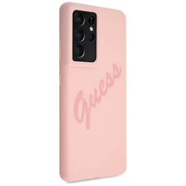 Guess GUHCS21LLSVSPI S21 Ultra G998 pink/pink hardcase Script Vintage | Techbox