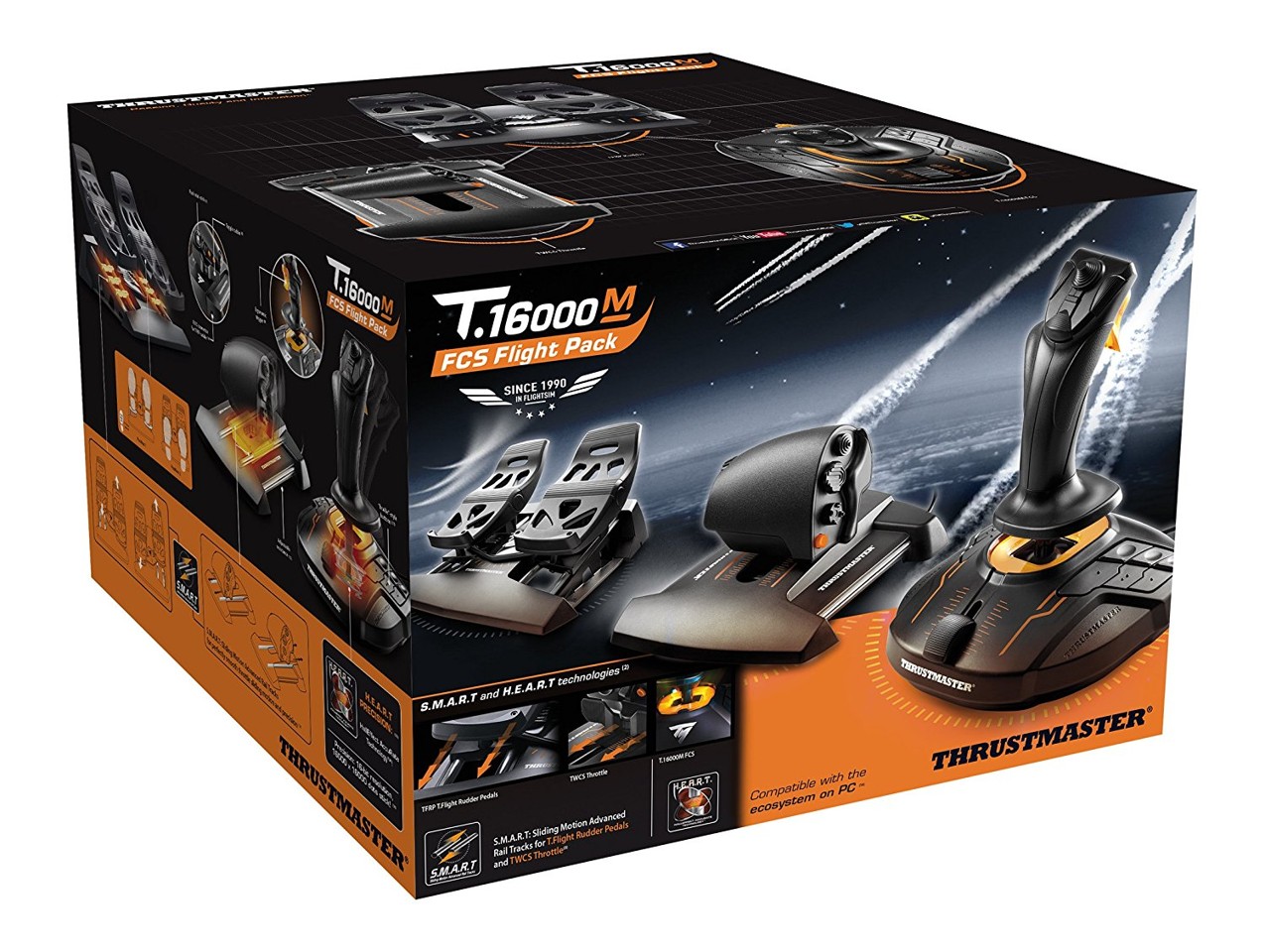 Thrustmaster - T16000M FCS Flight Pack Includes Joystick Throttle