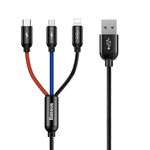 Colorfone CAMLT-BSY01 USB cable 1.2 m USB A 3 x USB C Black, Red, Blue - USB Cables - Cables & Adapters - Techbox