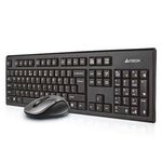 A4Tech 7100N desktop keyboard Mouse included RF Wireless QWERTY English Black - Desktop SET - Keyboards & Mice - Techbox