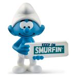 The Smurfs Mini-Figure Smurf with a Sign (Keep on Smurfin') 5 cm