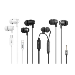Handsfree ενσύρματα ακουστικά in-ear με USB-C, Lightning, 3.5mm και μικρόφωνο – Dudao, Joyroom, Baseus, Samsung, JVC, Belkin, Marvel – Techbox