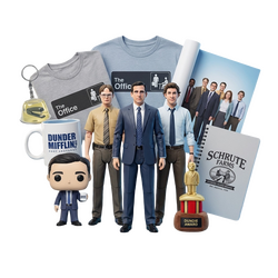The Office συλλεκτικά – φιγούρες Michael Scott, Dwight Schrute, Jim Halpert, Dunder Mifflin mug, Funko-style pop, t-shirt, αφίσα, μπρελόκ, plush, notebook | Techbox