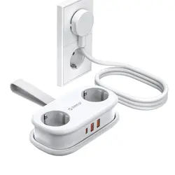 Orico APP 15.5W 5in1 Power Strip 2x AC + 2x USB-A + 1x USB-C - White | Techbox