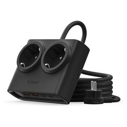 Orico PDC25 25W 6in1 Power Strip 2x AC + 2x USB-A + 2x USB-C - Black | Techbox
