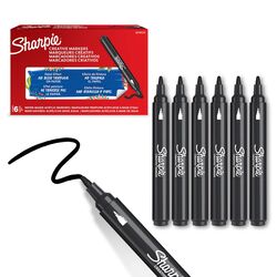 Sharpie - Creative Marker Acrylic Paint Pens - Bullet Tip Water-Based Paint Markers - Black - 6 Count (SKU: 2218123) / Toys