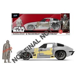 Star Wars Diecast Model 1:24 Mandalorian Chevrolet Corvette Sting Ray 1963