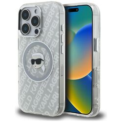 Karl Lagerfeld IML Karl Head Logo MagSafe Case for iPhone 16 Pro - Gray