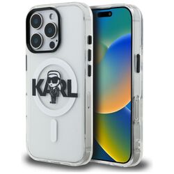 Karl Lagerfeld IML Karl Sketch Logo MagSafe Case for iPhone 16 Pro - Clear