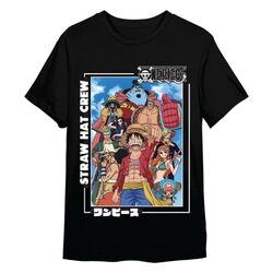 One Piece T-Shirt Straw Hat Crew Black