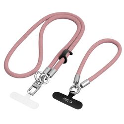 Tech-Protect C10S Crossbody Phone Lanyard (114 cm) + Wrist Strap (31 cm) - Pink Titanium