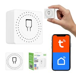 GreenBlue Flush-Mount WiFi Relay, Android/iOS/Alexa/Google Home, 100–240 V AC, 50/60 Hz, max. 16 A, for 150 W LEDs, GB739