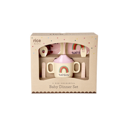Rice - Melamine Baby Dinner Set - Pink - 4 pcs / Baby and Children