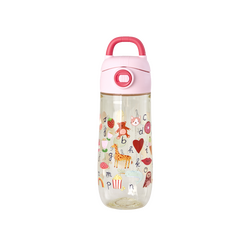 Rice - Plastic Kids Drinking Bottle with ABC Print - Pink - 550 ml (PLBOT-SABCI) / Toys