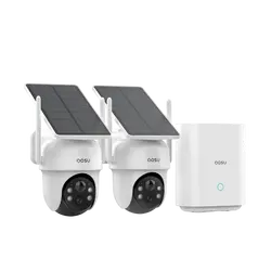 Aosu 2-Cam Kit with aosuBase – 3MP 2K 360° Solar Security Cameras / Electronics