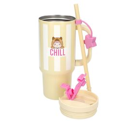 PENFection - To Go Cup with Straw CHILL - Butter-Yellow - 470 ml /