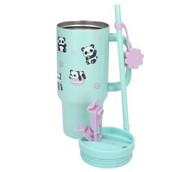 PENFection - To Go Cup With Straw - PANDA - Turquoise - 470 ml /