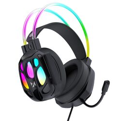 Wozinsky WSG-1118 Wired Gaming Headphones with Microphone and RGB Backlight - Black