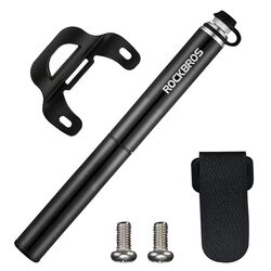 Rockbros JG-PB-004 lightweight bicycle pump with pressure gauge - black