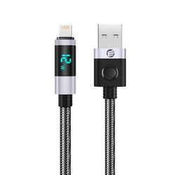 Orico LDA2L USB-A to Lightning Cable 12W with LED Display 0.5m - Black and Silver