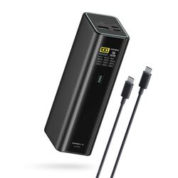 Cuktech PB200U Powerbank 210W 20000mAh 2x USB-C + USB-A with TFT display and 240W USB-C cable - black