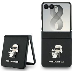 Etui Karl Lagerfeld Karl&Choupette Saffiano Pins na Samsung Galaxy Z Flip 8 - czarne