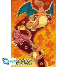 POKEMON - Poster Maxi 91.5x61 - Fire Type / Fan Shop and Merchandise - Home Decoration - Gifts - Techbox
