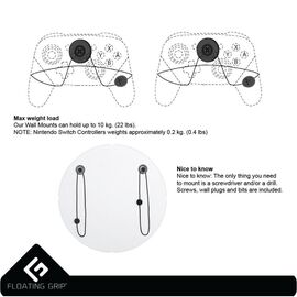 Nintendo Switch Pro Controller wall mount by FLOATING GRIP®, Black / Nintendo Switch |  Techbox