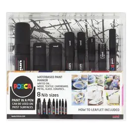 Posca - 8 Nib Size Black Set (401619) / Toys