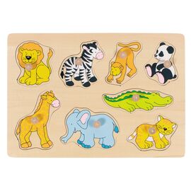 GOKI - Zoo animals, lift-out puzzle - (57874) / Toys - Puzzles - Gifts - Techbox