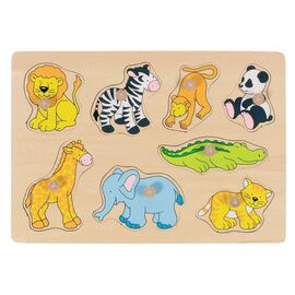 GOKI - African baby animals & Zoo animals, Lift out puzzle (1240209/1240262) / Toys - Puzzles - Gifts - Techbox