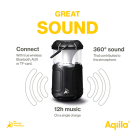 Aqiila - Soundbird B10 - Dimmable LED light with speakers / Sport and Outdoor