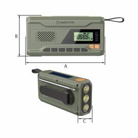 Manta - Portable Emergency crank FM Radio, Solar Power Bank, Flashlight / Electronics - Powerbanks - Smartphone Chargers - Techbox