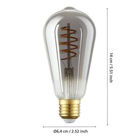EGLO - E27 ST64 spiral, smoke - Warm white - Zigbee, Bluetooth / Electronics | Techbox