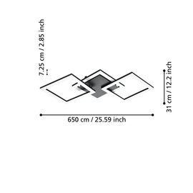 EGLO - Paranday-Z ceiling lamp w/squares black 65x31 - TW - Zigbee, Bluetooth / Electronics | Techbox