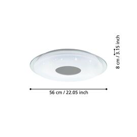 EGLO - Totari-Z ceiling lamp chrome and white with crystal effect Ø56 - TW - Zigbee, Bluetooth / Electronics | Techbox