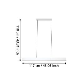 EGLO - Andreas-Z long table pendant gray L117 - RGB + TW - Zigbee, Bluetooth / Electronics - Αταξινόμητα -  - Techbox