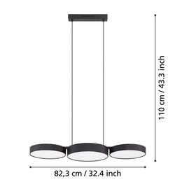 EGLO - Barbano-Z long table pendant black L84.5 - RGB + TW - Zigbee, Bluetooth / Electronics - Αταξινόμητα -  - Techbox
