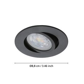 EGLO - Saliceto-Z recessed light black Ø8.8 - RGB + TW - Zigbee, Bluetooth / Electronics - Αταξινόμητα -  - Techbox