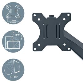 Leitz - Ergo Monitor arm space-saving dual - Dark grey / Computers