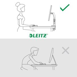Leitz - Ergo Monitor arm space-saving dual - Dark grey / Computers