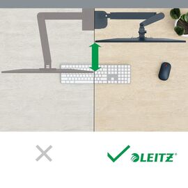 Leitz - Ergo Monitor arm space-saving dual - Dark grey / Computers
