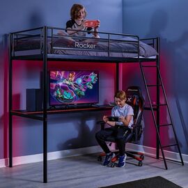 Xrocker Hq High Sleeper Gaming Bed With Desk - Black And Red / Computers - Gaming Furniture - Gaming - Techbox
