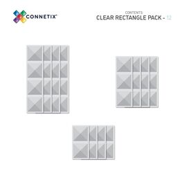 Connetix - Rectangle Pack - 12 Pieces - Clear (CT-C-00012-RE) / Toys